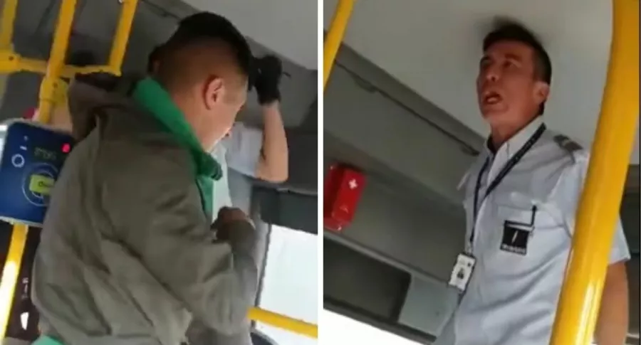 Conductor del SITP y pasajero se fueron a los puños en bus (video)