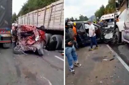 Terrible accidente en vía Tunja-Bogotá por tractomula sin frenos