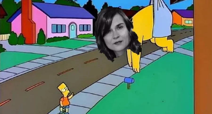 Meme a Carolina Sanín por su crítica a 'Los Simpson' 