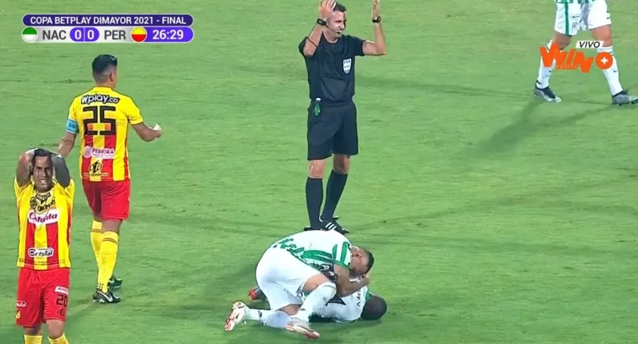 Baldomero Perlaza se lesionó de gravedad en final de Copa Colombia.