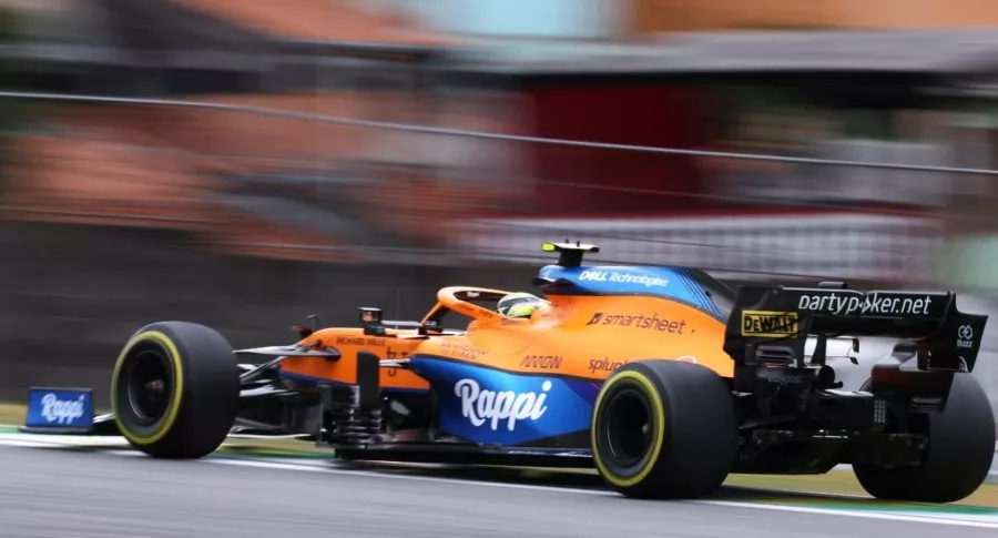 Foto carro de McLaren con patrocinio de Rappi en Fórmula 1, en nota de patrocinio de Rappi en Fórmula 1.