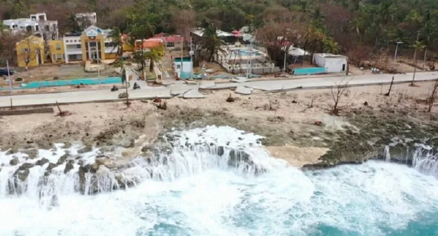 Imagen de San Andrés después del impacto del huracán Iota  