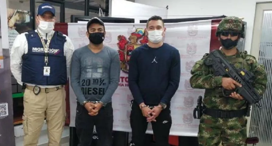 Gleimer Alexánder Nazaret y Marcos Dávila, venezolanos espías expulsados de Colombia.