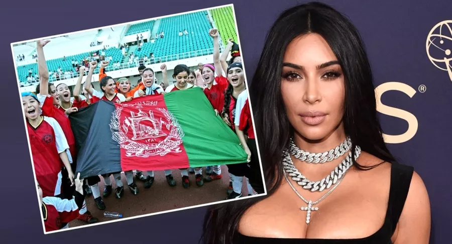 Kim Kardashian pone avión para  futbolistas afganas amenazadas por los talibanes. Fotomontaje: Pulzo.