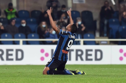 Foto de Luis Muriel, en nota de goles de este delantero y de Duván Zapata en Atalanta contra Spezia en Italia.