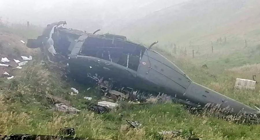 Imagen del accidente de helicóptero en Subachoque, en nota de qué pasó en accidente de helicóptero en Subachoque.