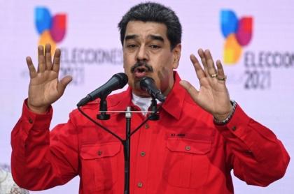 Nicolás Maduro, que declaró el triunfo chavista en elecciones regionales de Venezuela.