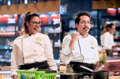 Carla Giraldo y Frank Martínez en 'Masterchef', a propósito de que se abrió la puerta de que vuelvan a hacer 'Masterchef', de RCN, con ellos dos.