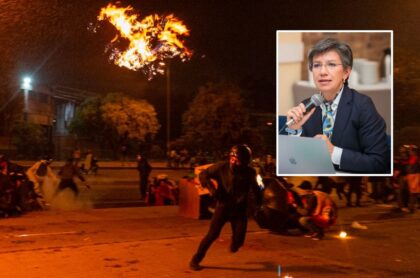 Protestas en Portal Américas del 21 de mayo, por declaración de Claudia López (Fotomontaje Pulzo).