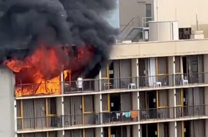 Imagen de incendio que ilustra nota; En Australia, mujer incendió cuarto de hotel en que pasaba cuarentena