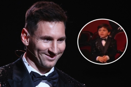 La broma de Mateo Messi a Lionel Messi en el video de premiación de la gala del Balón de Oro.