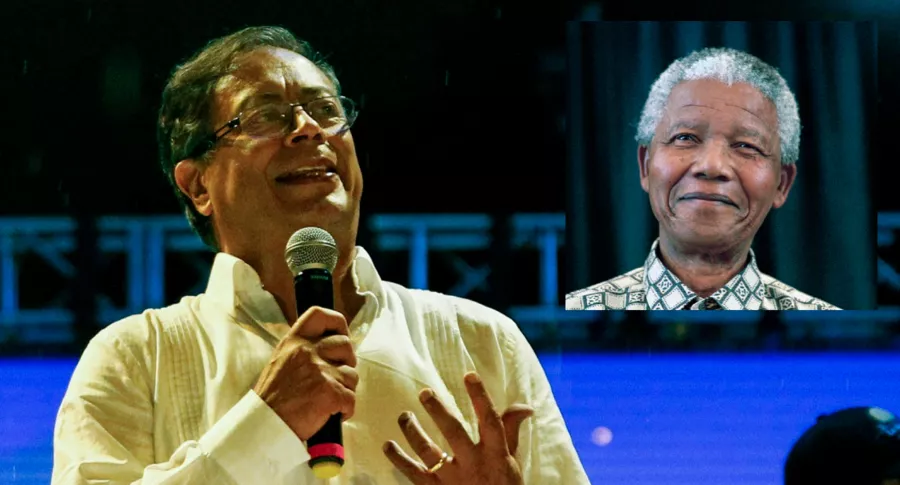 Imagen de Gustavo Petro, que se cree comparación con Nelson Mandela que un fan hace