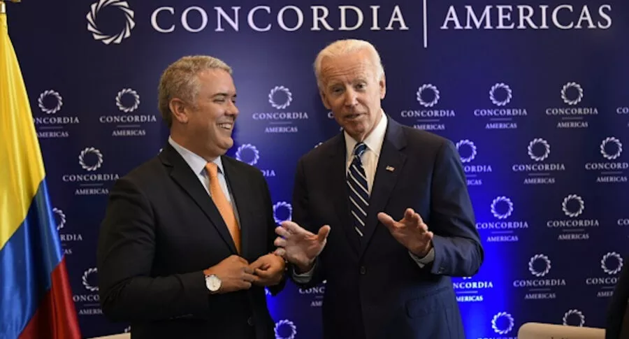 Reunión de Joe Biden e Iván Dque en 2017.