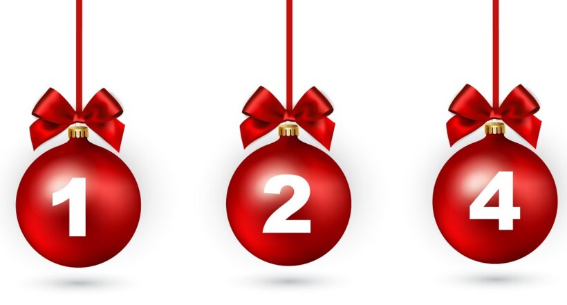 Bolas de Navidad con números de balotas ilustran qué lotería jugó anoche y resultados de las loterías de Bogotá y Quindío de diciembre 2 de 2021 (fotomontaje Pulzo).