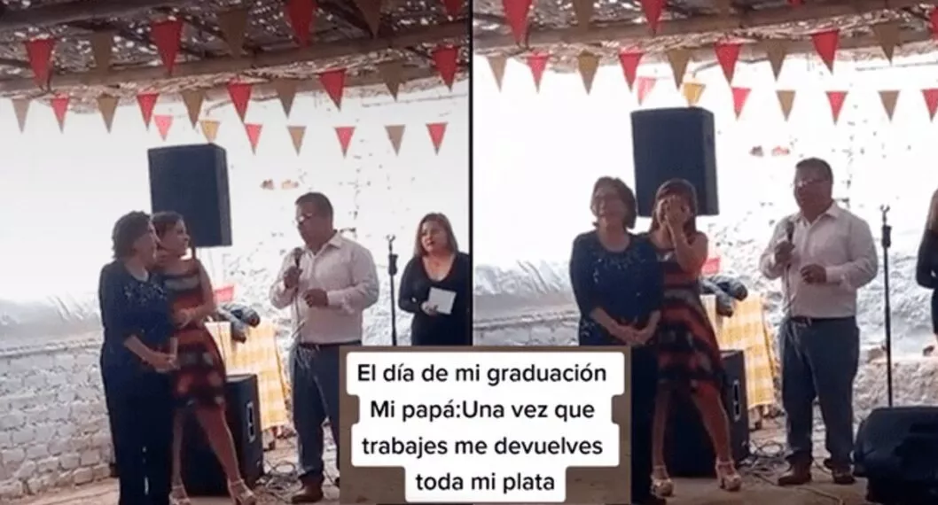 Video: Padre pide a su hija que le pague lo que le debe en celebración de grado