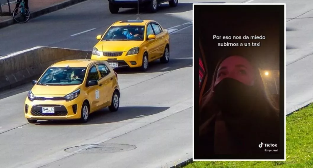 Video de taxista acosando a mujer en Bogotá. (Fotomontaje Pulzo).