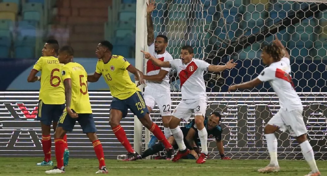 Imagen que ilustra uno de los juegos entre Colombia y Perú. 