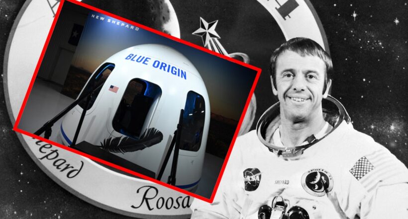 Imagen de Alan Shepard ilustra artículo En nave de Jeff Bezos viaja al espacio hija de mítico astronauta