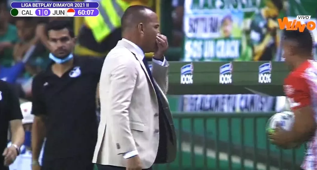 Rafael Dudamel, que le hizo feo gesto Marlon Piedrahíta en Deportivo Cali vs. Junior.