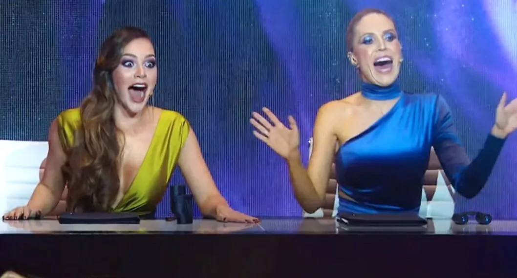 Lina Tejeiro y Alejandra Azcárate, emocionadas en RCN con Llane, en '¿Quién es la máscara'?.