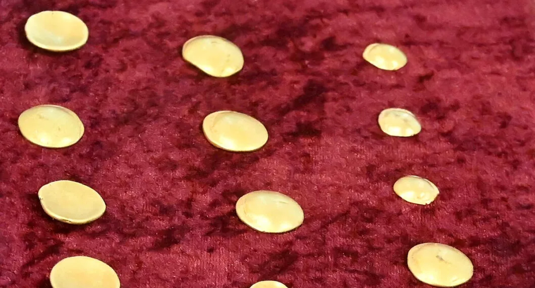 Las 41 monedas celtas de oro halladas en Alemania.
