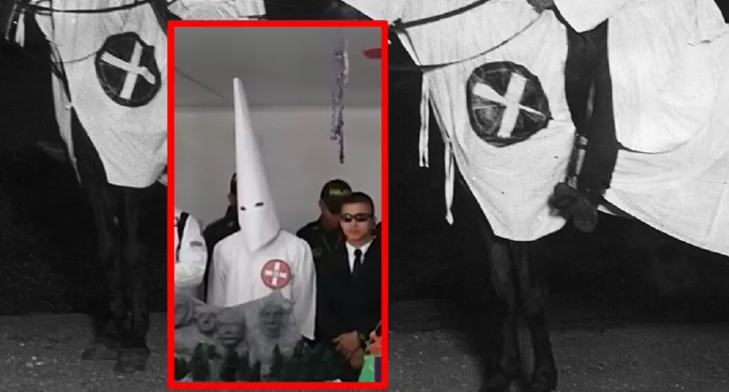 imágenes que ilustran disfraces del Ku Klux Klan en la Policía. 