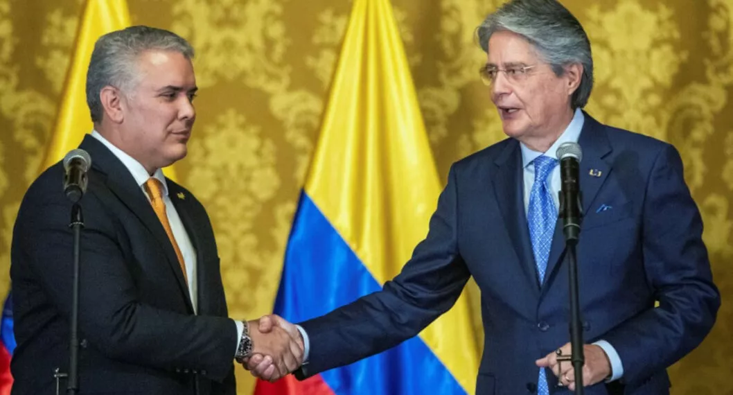 Los presidentes Duque (i) y Lasso, de Colombia y Ecuador, respectivamente.