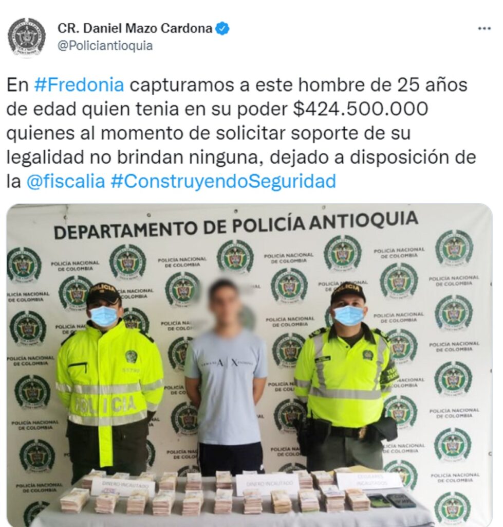 Tomada de Twitter @Policiantioquia