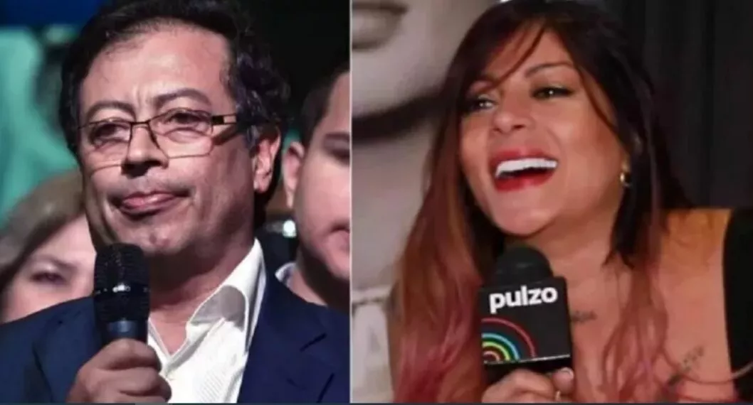 El candidato presidencial Gustavo Petro y la cantante popular, Marbelle.