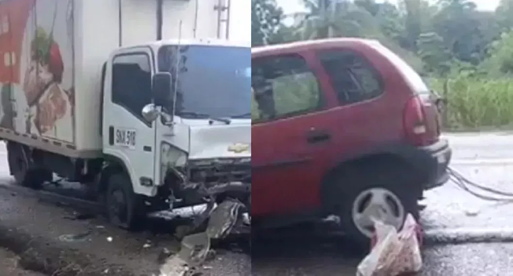 Foto del accidente hoy en Puerto Triunfo, vía Medellín-Bogotá en la carretera