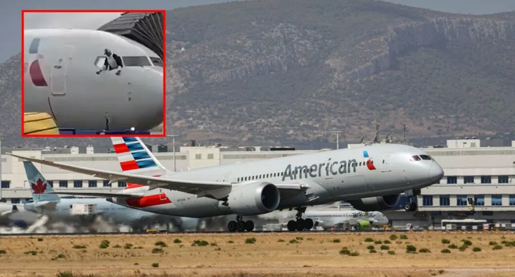 Video: Hombre hizo daños en avión de American Airlines; quiso salir por ventana