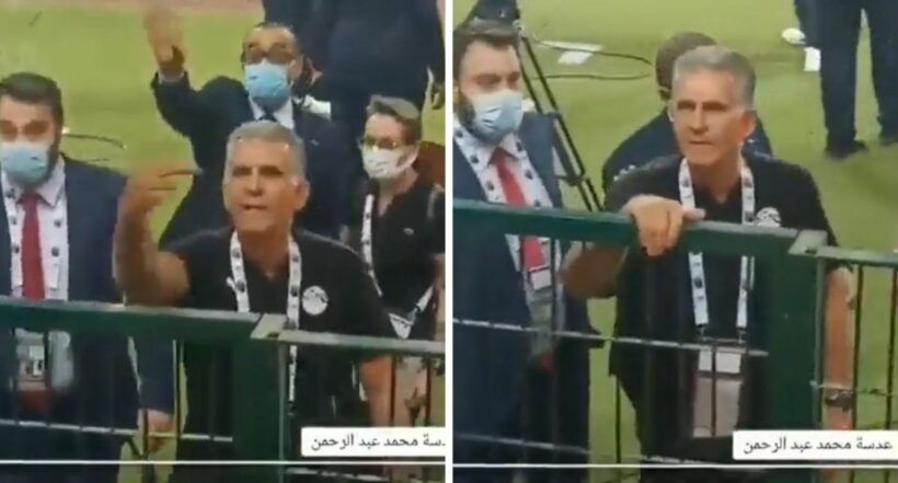 Carlos Queiroz peleando con un hincha luego de perder con Egipto en Copa Africana de Naciones