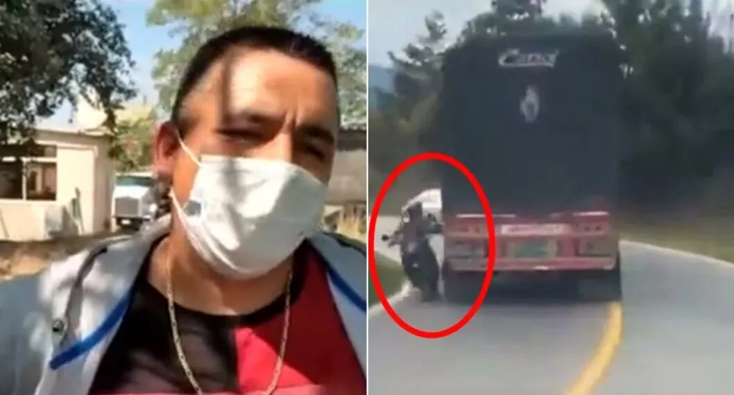 Chófer de camión que casi estrella a otros en Antioquia, se defendió diciendo que perseguía a carro que “atropelló a un ciclista".