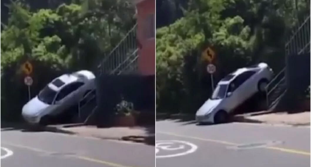 Video: Mujer en Bogotá pasó su Mercedes por escaleras empinadas y lo "destrozó"