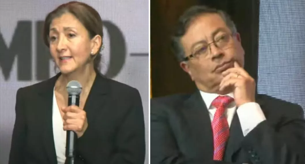 Imagen del momento en que Ingrid Betancourt dijo que Gustavo Petro le vendió el alma al diablo, en debate