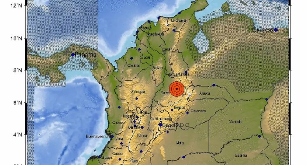 Epicentro dle temblor de este miércoles 26 de enero en Colombia.
