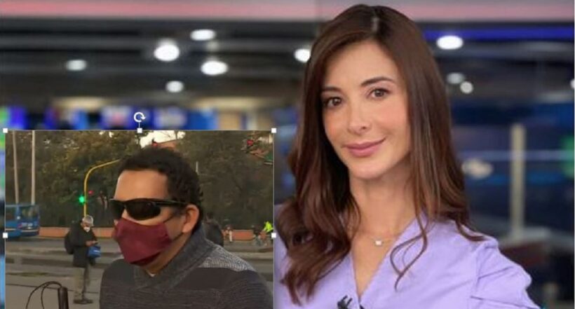 Alejandra Giraldo de Noticias Caracol rechaza agresión a un ciego en McDonald's