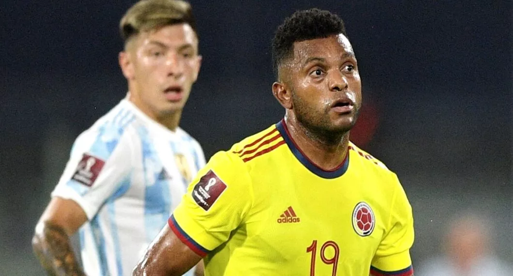 Miguel Ángel Borja, que falló gol con la Selección Colombia ante Argentina