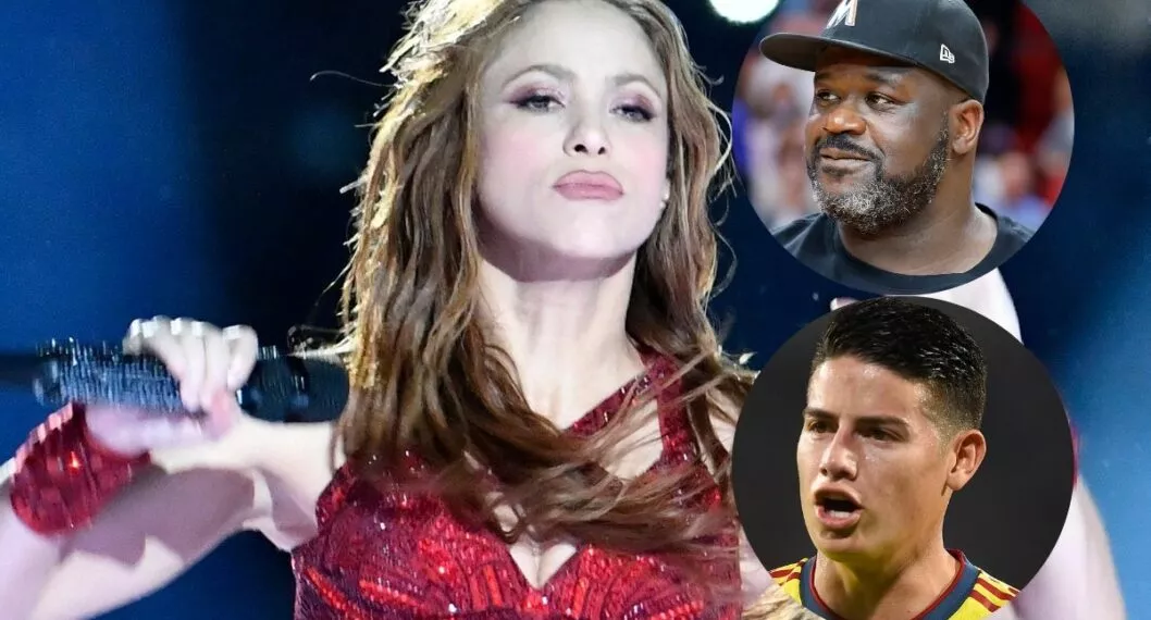 Fotos de Shakira, Shaquille O'Neal y James Rodríguez, en nota de cómo fue baile que gustó a James Rodríguez.