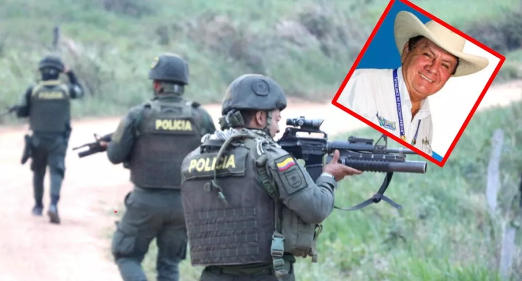 Imagen de patrulla de policías y del gobernador de Caquetá ilustra artículo A gobernador de Caquetá le advirtieron 4 veces sobre riesgo de ataque