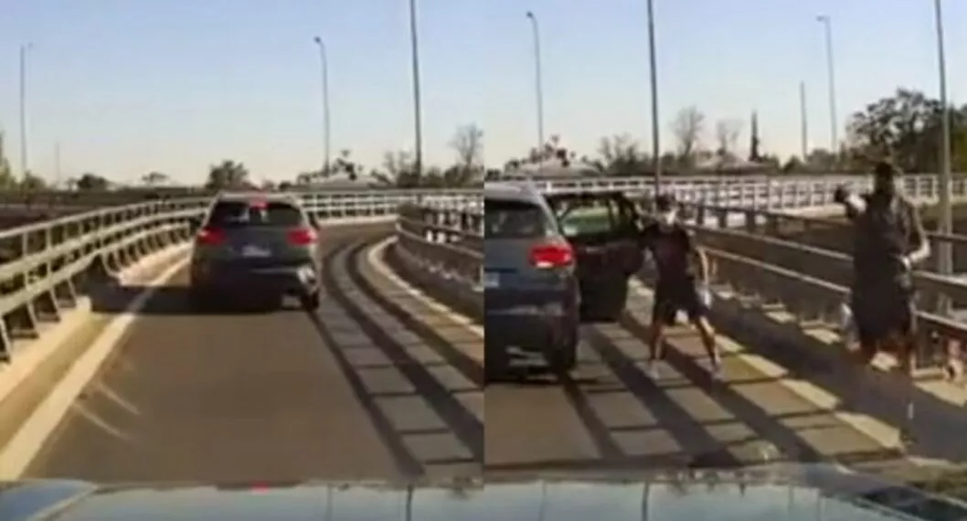 Video: conductor en Chile estrella y arrastra carro de ladrones para evitar robo