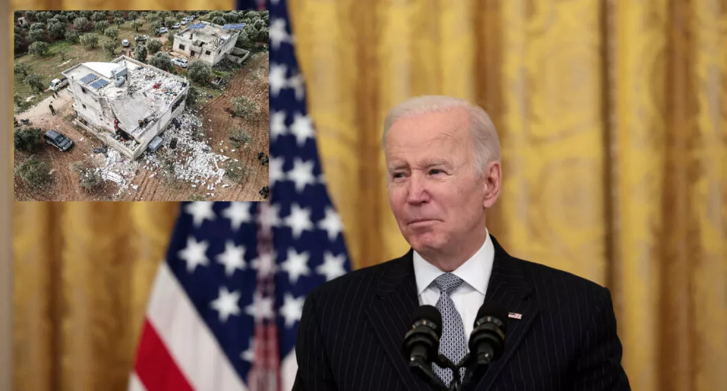 Imagen de Joe Biden, que dice que dio de baja al líder del Estado Islámico, en Siria