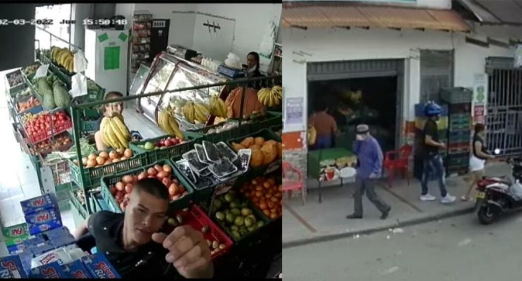 Pareja robando supermercado en Ibagué