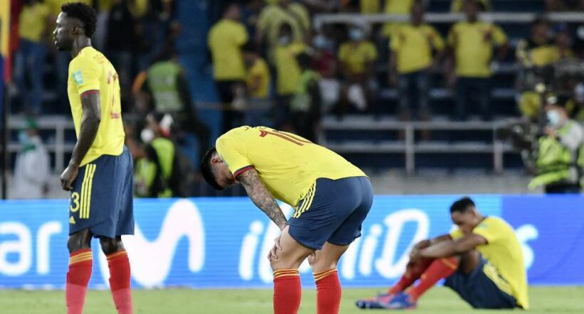 Foto de James Rodríguez, Davinson Sánchez y Yerry Mina, en nota del nuevo puesto que ocupará la Selección Colombia en el ranking FIFA.
