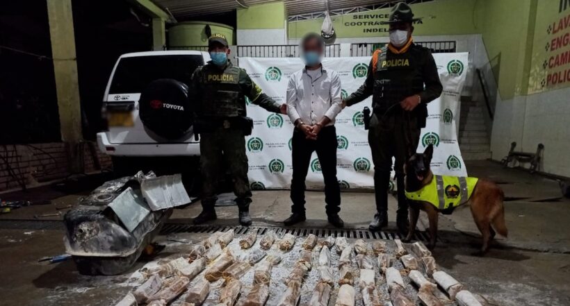 Incautan 6 kilos de coca en Santander que estaban escondidos en tanque de carro
