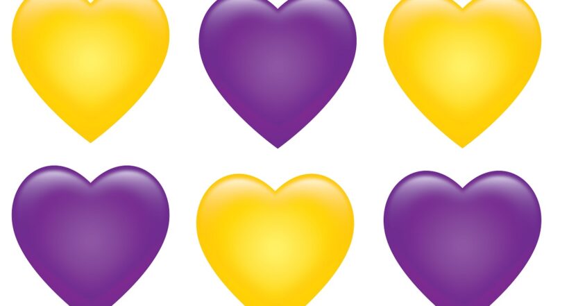 Emojis de corazones amarillos y morados, a propósito de su significado real y cuándo usarlos para no cometer errores (fotomontaje Pulzo).