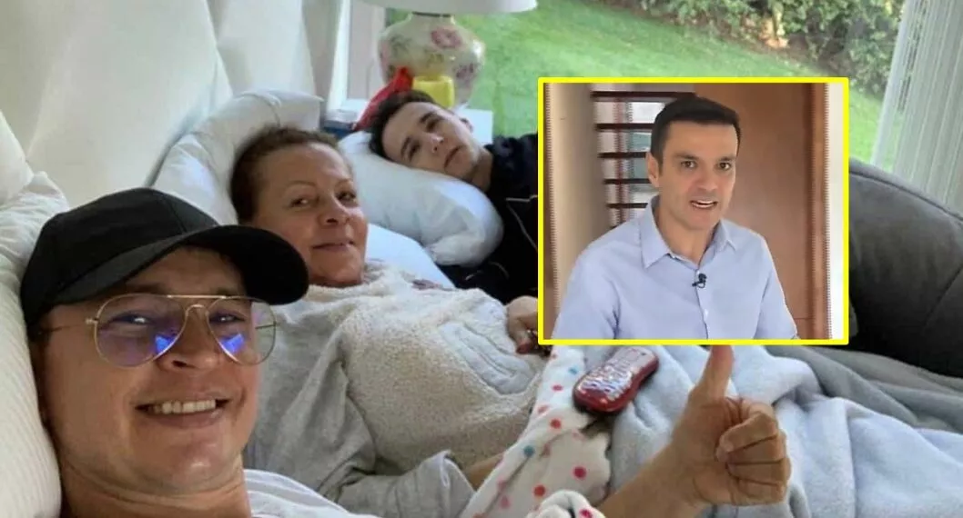 Juan Diego Alvira en lugar de la foto viral entre Mauricio Leal, Jhonier y su mamá