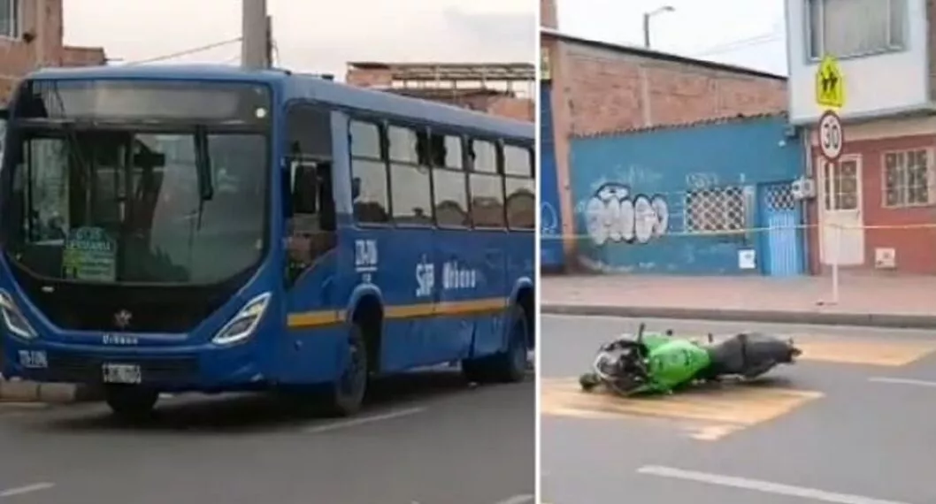 Imagen del accidente que dejó un muerto en la localidad de Bosa, en Bogotá 