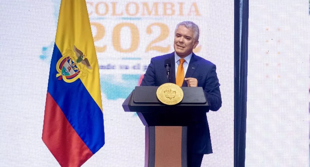 El presidente Iván Duque en la primera encuesta de aprobación del 2022.