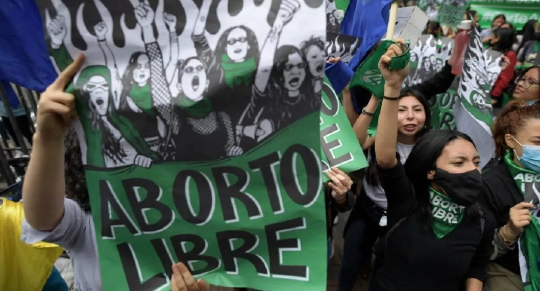 Militantes a favor del aborto en Colombia. 